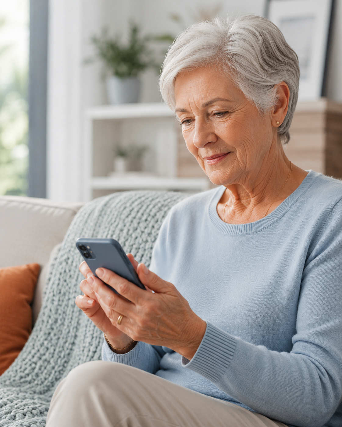 Older woman using a smartphone